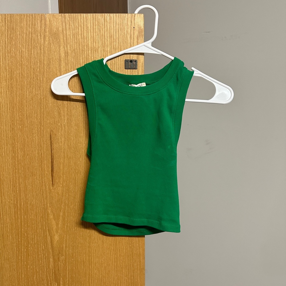 green zara tank top